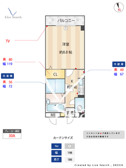 サンハイツ愛宕 3B 【福岡県室見駅】 の間取り図