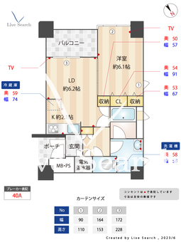 ラクレイス平尾ステーション 1213 【福岡県平尾駅】 の間取り図