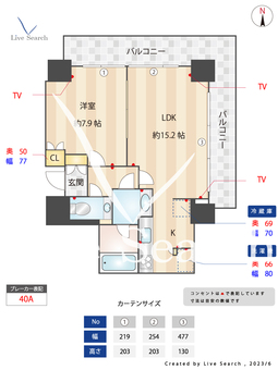 恵比寿ガーデンテラス壱番館 1502 【東京都恵比寿駅】 の間取り図