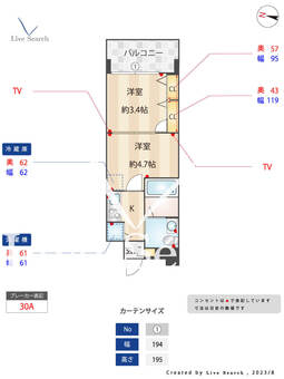 F・PARC西新 402 【福岡県西新駅】 の間取り図