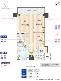 ザ・パークハウス神戸タワー 503 【兵庫県神戸駅】 の間取り図