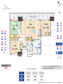 プレミスト千早タワーツインマークスブライトタワー 1822 【福岡県千早駅】 の間取り図