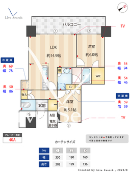 プレミスト千早タワーツインマークスエアタワー 903 【福岡県千早駅】 の間取り図