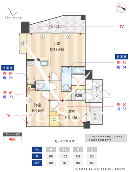 グランシティ川崎 1005 【神奈川県尻手駅】 の間取り図