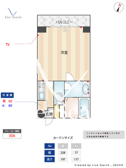 リバーサイドタワー 601 【福岡県中洲川端駅】 の間取り図