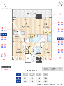 プレミスト千早タワーツインマークス　ブライトタワー 428 【福岡県千早駅】 の間取り図