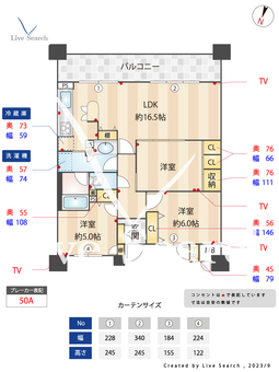 リバーガーデン千里中央 1405 【大阪府千里中央駅】 の間取り図