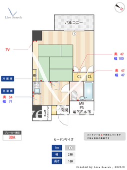 白金アパートメンツ 901 【福岡県薬院駅】 の間取り図