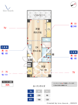 S-FORTたまプラーザ 206 【神奈川県たまプラーザ駅】 の間取り図