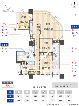 ブリリアタワー東京 3706 【東京都錦糸町駅】 の間取り図