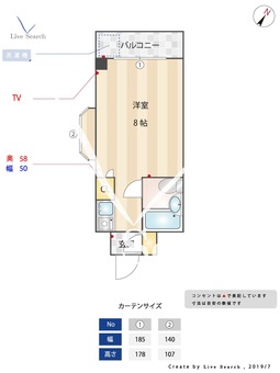 プチメゾン山荘通り 3E 【福岡県平尾駅】 の間取り図