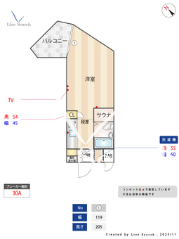 天神エクセル12 309 【福岡県天神駅】 の間取り図