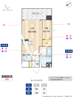 サムティ西新南SQUARE 905 【福岡県西新駅】 の間取り図