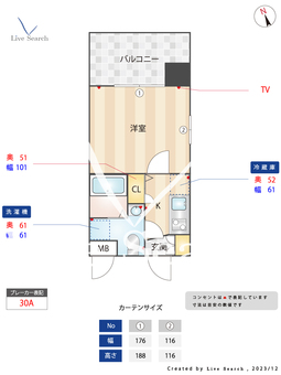 ラファセルフィーナ天神 305 【福岡県天神駅】 の間取り図
