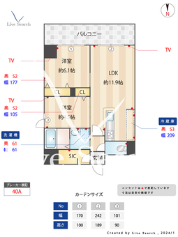 ジェイグランコート大濠公園 1510 【福岡県大濠公園駅】 の間取り図