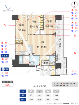 THE　RISOCIA 801 【京都府烏丸御池】 の間取り図