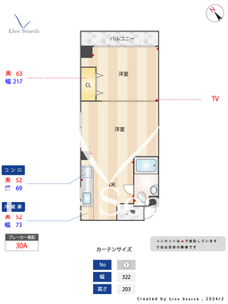 シャトー川端 302 【福岡県中洲川端駅】 の間取り図