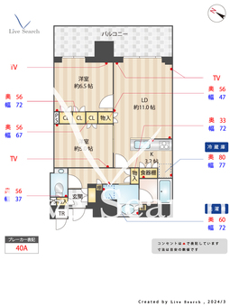 Brillia Tower 西新 2208 【福岡県西新駅】 の間取り図