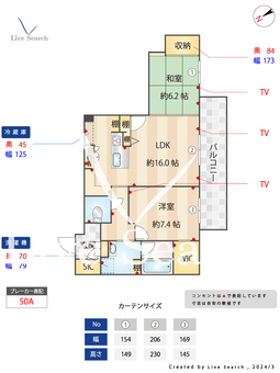 GRAND　BLEU　DE　SASAOKA 302 【福岡県平尾駅】 の間取り図