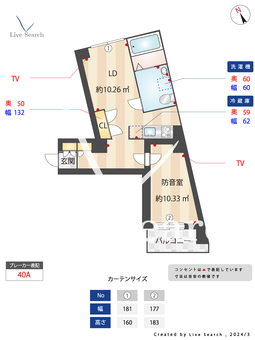 アズミュージック新宿御苑 0203 【国立競技場駅】 の間取り図