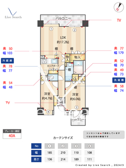 薬院中央パークホームズ　イーストコート 603 【福岡県薬院大通】 の間取り図