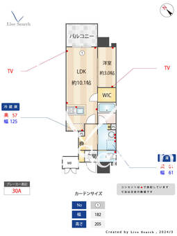 RJRプレシア高砂 801 【福岡県渡辺通駅】 の間取り図