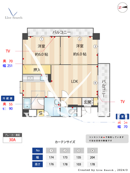 メゾンドール桜坂 303 【福岡県桜坂駅】 の間取り図