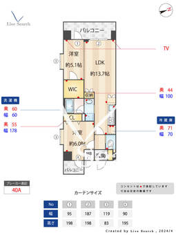 スプランディッド難波ウエストⅡ 1006 【大阪府芦原橋駅】 の間取り図