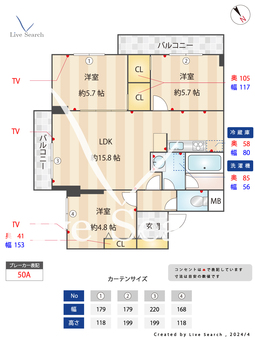 ヒルズ桜坂南 401 【福岡県桜坂駅】 の間取り図