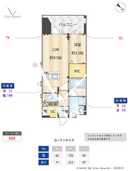オーヴィジョン博多古門戸 1405 【福岡県中洲川端駅】 の間取り図