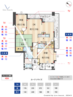 アーサー室見リバービュー 501 【福岡県室見駅】 の間取り図