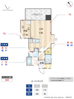 アクタス浄水通り 1201 【福岡県薬院大通駅】 の間取り図