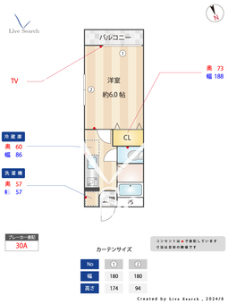 サンホワイト 206 【東京都国分寺駅】 の間取り図