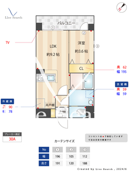 アクアリア室見 407 【福岡県室見駅】 の間取り図