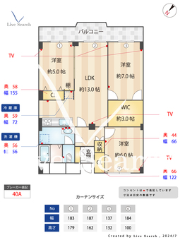 市川パークハイツB棟 1111 【市川大野駅】 の間取り図