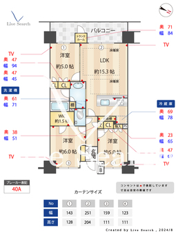 パークホームズ六本松フォレストクロス 805 【福岡県六本松駅】 の間取り図