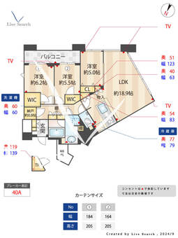 センターマークスタワー 2407 【福岡県千早駅】 の間取り図