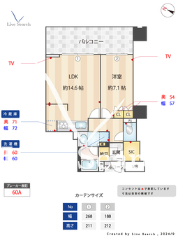 ザ・ファインタワーウエストコースト 2102 【大阪府弁天町】 の間取り図