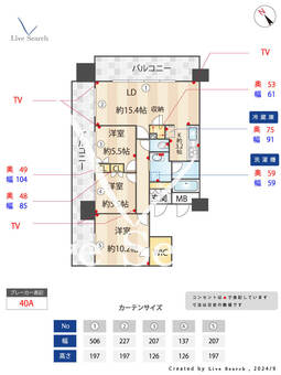 RJRプレシア天神サウス 1508 【福岡県渡辺通駅】 の間取り図