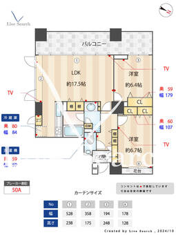 パークホームズ新宿若松町 503 【東京都若松河田駅】 の間取り図