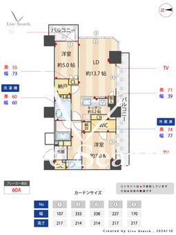 ブランズタワーウェリス心斎橋SOUTH 1502 【大阪府心斎橋】 の間取り図