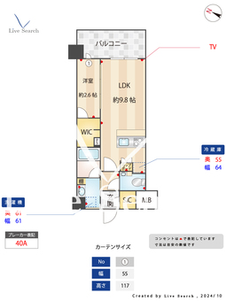 ミスモ天神 606 【福岡県渡辺通駅】 の間取り図