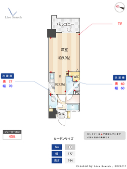 ウェルブライト博多ステーション 405 【福岡県博多駅】 の間取り図