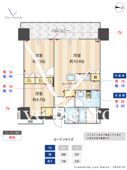 THE YOKOHAMA FRONT TOWER 1713 【神奈川県横浜駅】 の間取り図