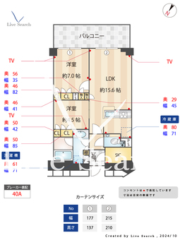 ザ・パークハウス福岡タワーズWEST 1204 【福岡県唐人町駅】 の間取り図