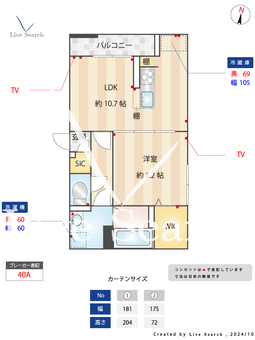 レイク・エスポワ 201 【埼玉県越谷レイクタウン駅】 の間取り図