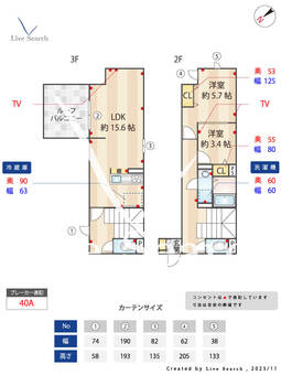ルリアン若林 202 【東京都東急世田谷線　松陰神社前駅】 の間取り図