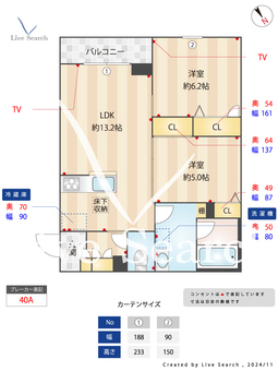 エルベ　グランデュール 203 【千葉県下総中山駅】 の間取り図