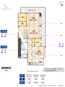 エルベ　グランデュール 305 【千葉県下総中山駅】 の間取り図