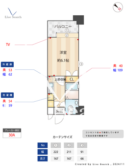 ダイナコート ブロッサム天神南 1101 【福岡県渡辺通駅 】 の間取り図